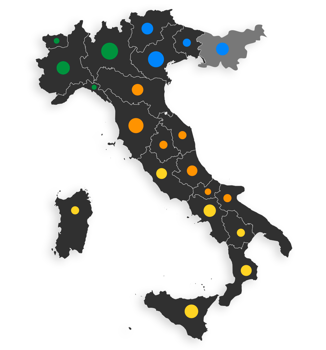 cartina geografica italia con contatti pandolfo alluminio